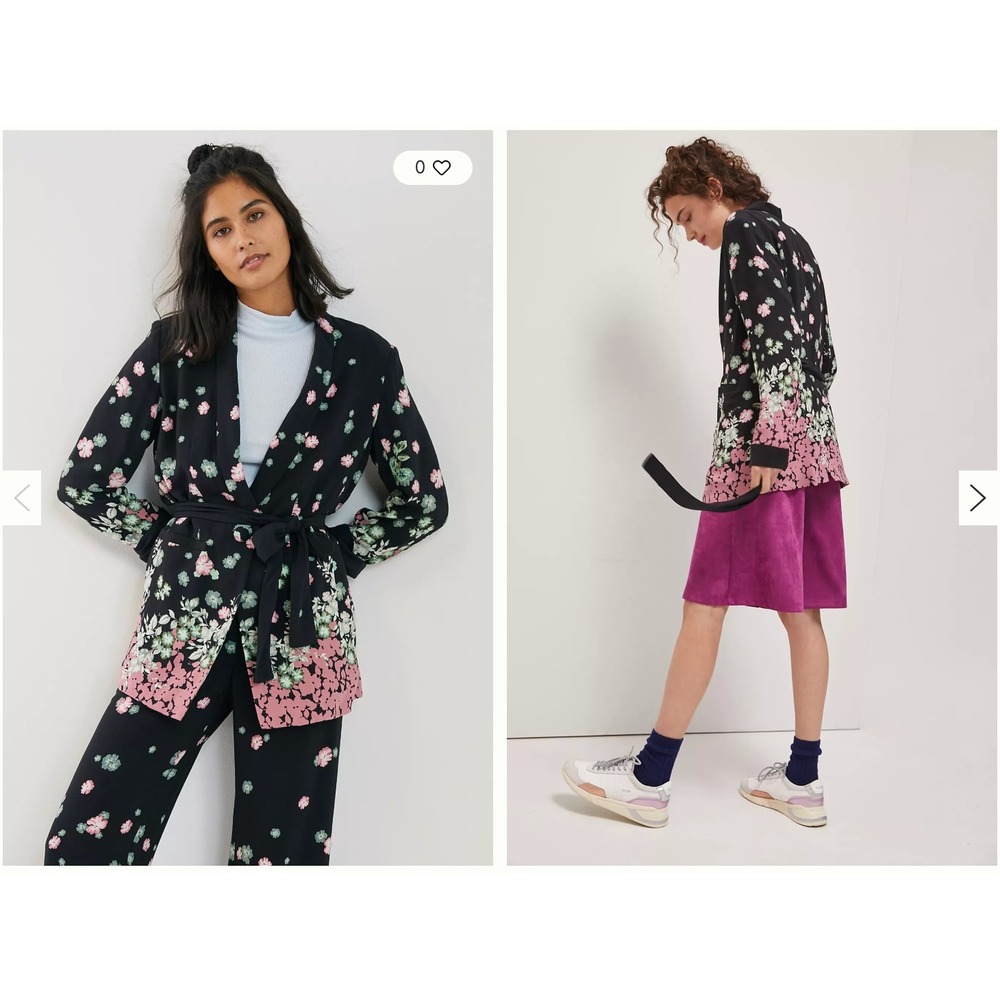 Anthropologie Merielle Kimono Floral Oversized Long‎ Blazer Size XS S
